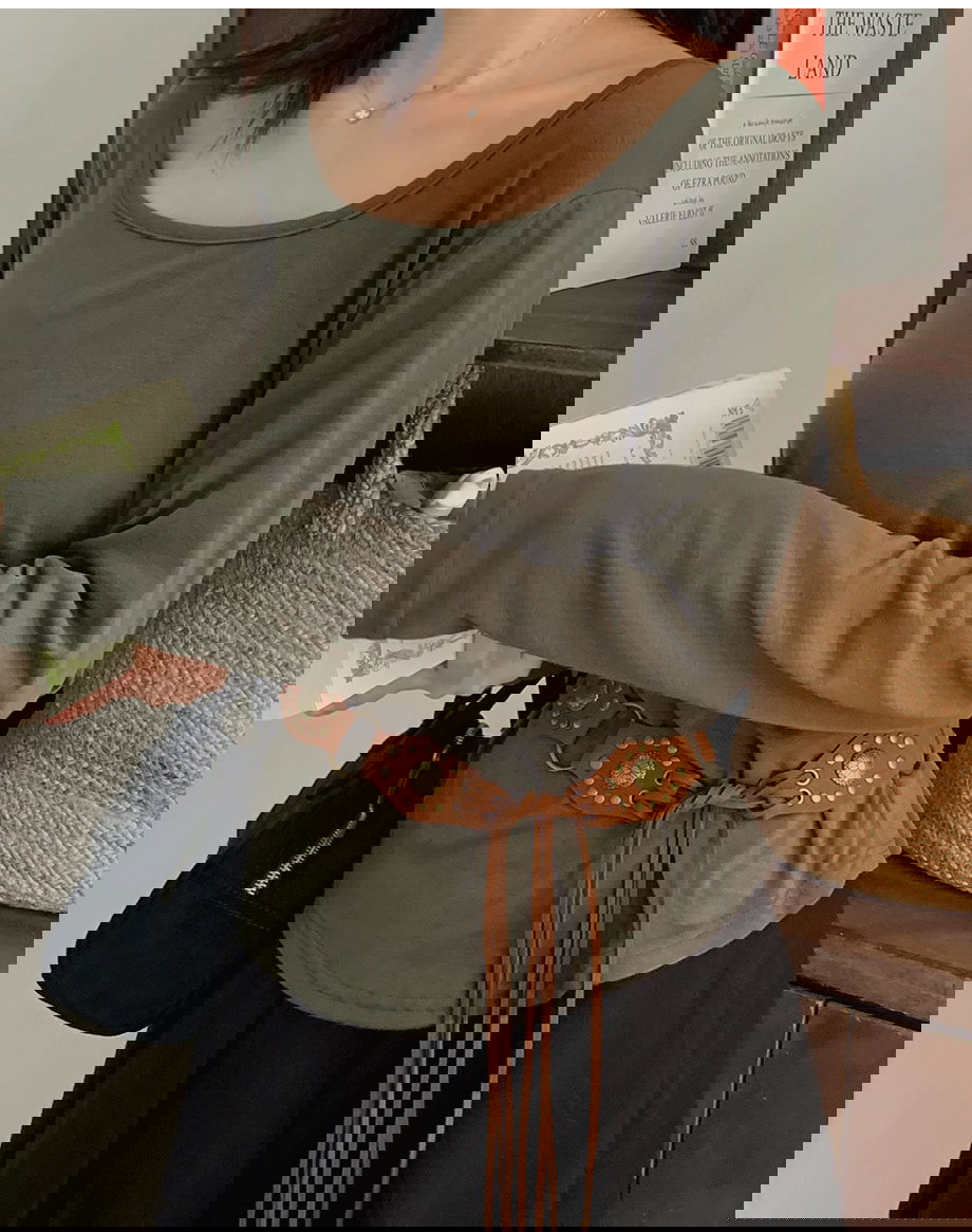 리리앤코 세이브딘 스판 보트넥 루즈핏 티셔츠