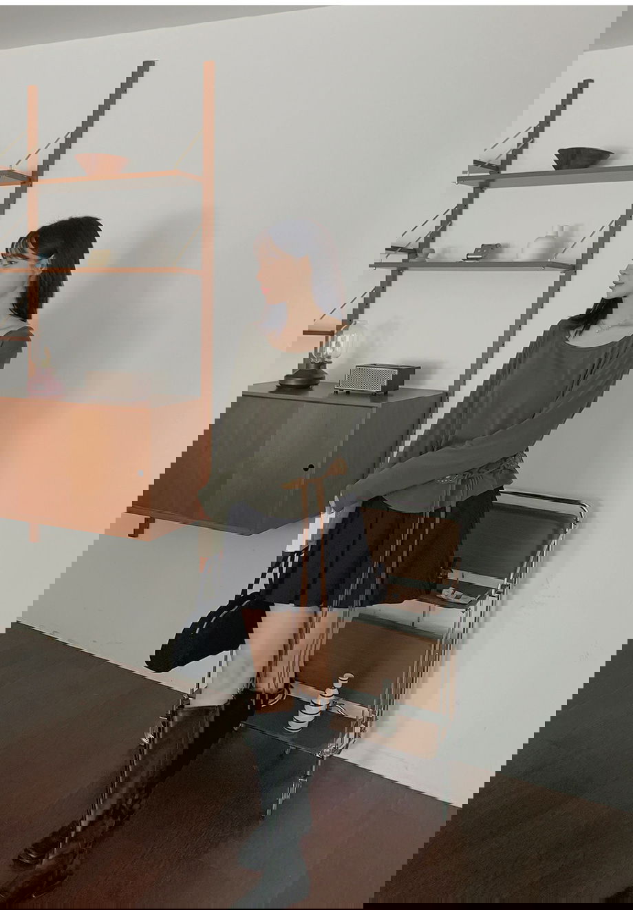 리리앤코 세이브딘 스판 보트넥 루즈핏 티셔츠