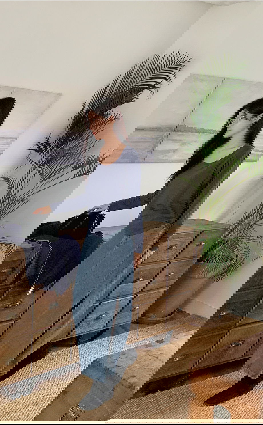 리리앤코 세이브딘 스판 보트넥 루즈핏 티셔츠