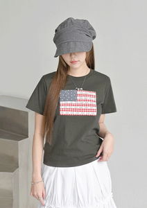 百褶圓領休閒短版T恤