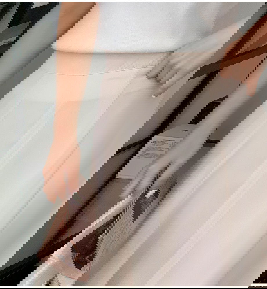 리리앤코 에슈블린 쉬폰 뒷밴딩 앞트임 롱 스커트