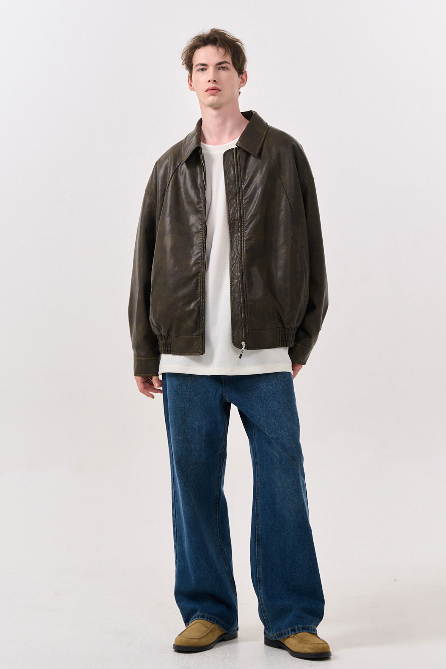 MAN Vintage Faded Leather Jacket