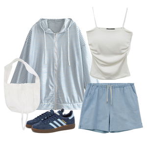 Zip-up,sleeveless,ShortPants 코디