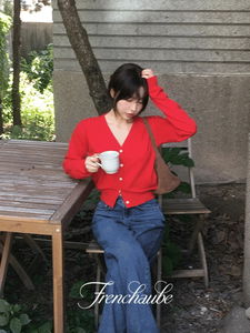 Merino Cashmere Lambswool V-Neck Long-Sleeve Autumn Knitwear Cardigan