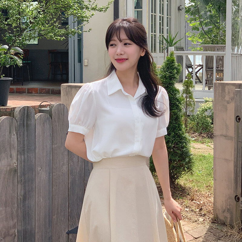 Elton Puff Short Sleeve Shirt Blouse