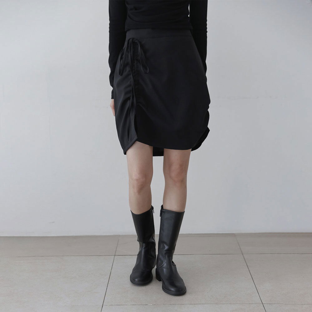 Veinto Span Shirring Strap Ankle Mini Skirt