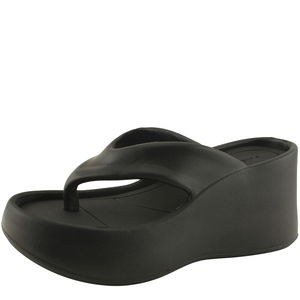 EVA 쿠션 키높이 통굽 하이힐 쪼리 뮬 슬리퍼 블랙