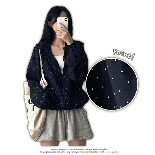 Dot Summer Blouson Hooded Jacket