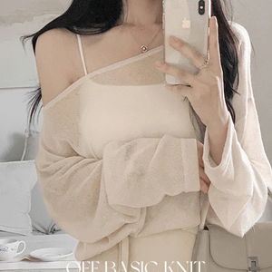 미케 언발 오프 긴팔 티셔츠