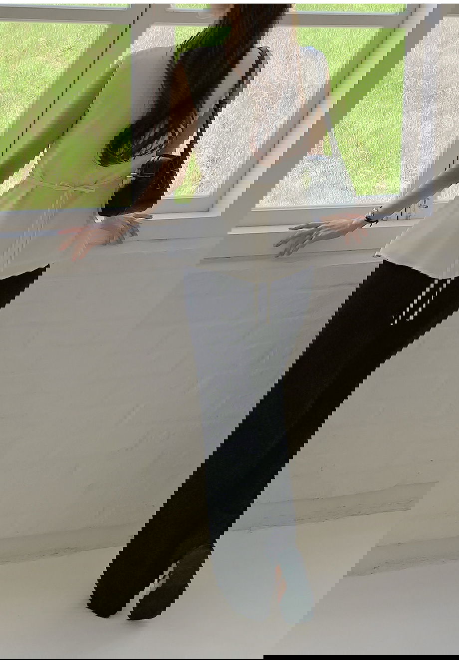 리리앤코 린브피드 핀턱 페플럼 나시 블라우스