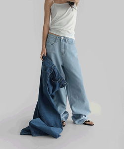 코이프 세미 와이드 데님 팬츠