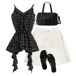 ShortPants,blouses,sandals 코디