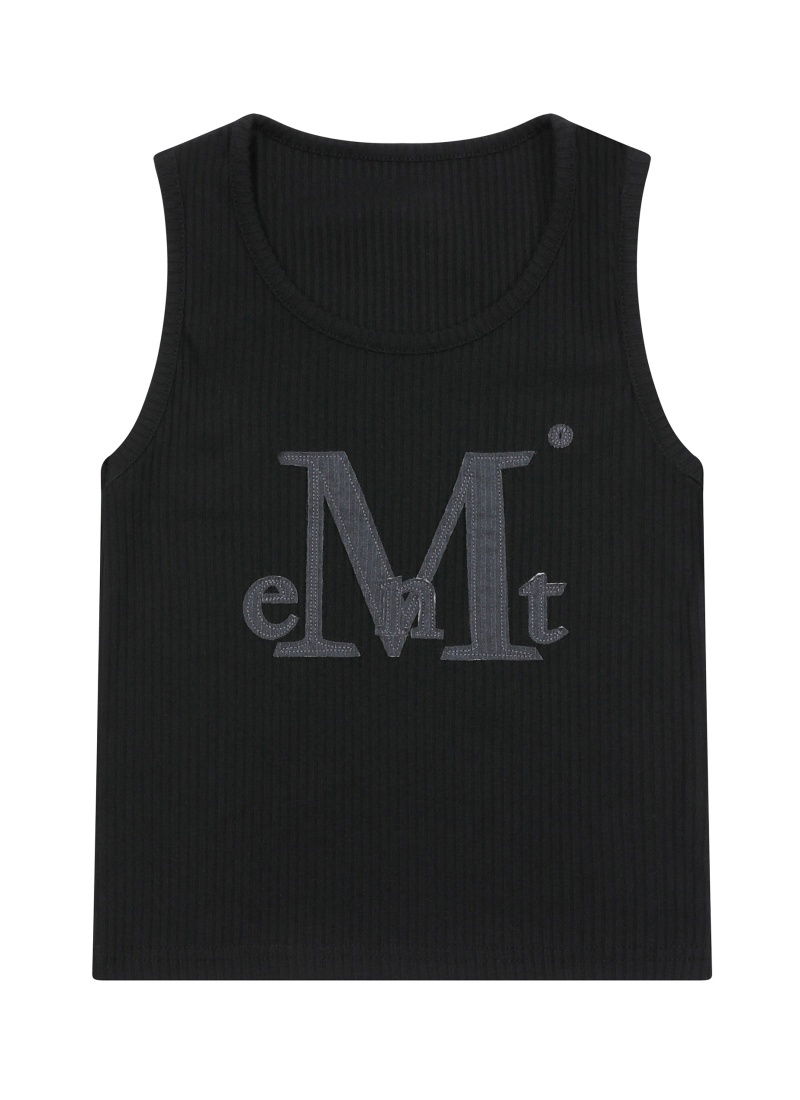 WADI APPLIQUE LOGO SLEEVELESS (2Color) 와디 아플리케 로고 슬리브리스 나시 (2컬러)