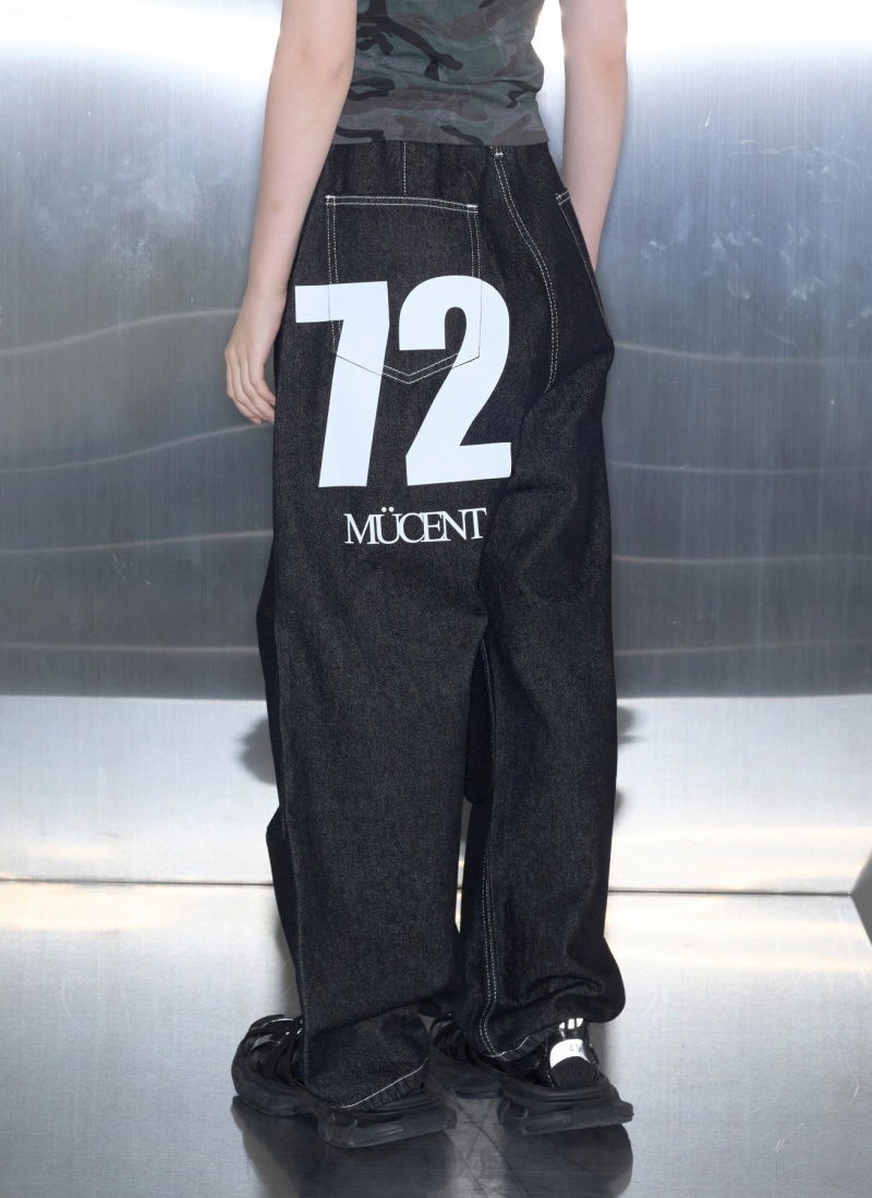 SIGNATURE BACK 72 LETTERING WIDE DENIM PANTS UNISEX