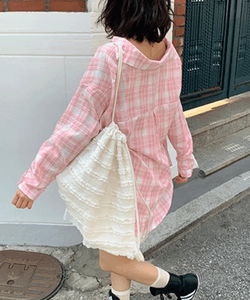 Sumico Striped Frill Gym Bag Backpack