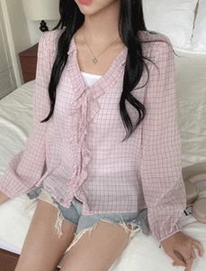 Panoramic Check Frill BL