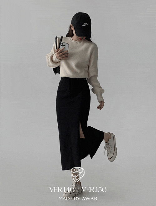 #AWABMADE:_Needs Team Cotton Long Skirt - Short Girl/Choose Length/1 Color/3 Sizes