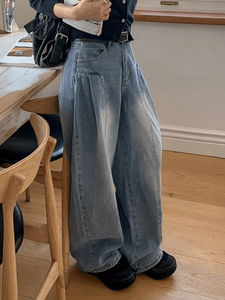 Bisca pintuck balloon fit denim pants (2 colors)