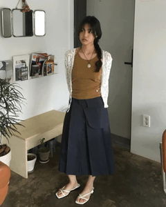 포켓 레이어 플리츠 스커트 (2color)