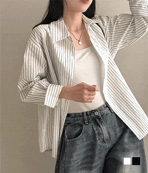 모노즈 스트라이프 루즈핏 남방 셔츠