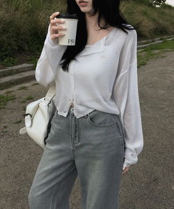 쿠모 팬던트 린넨 니트 가디건 -5 color