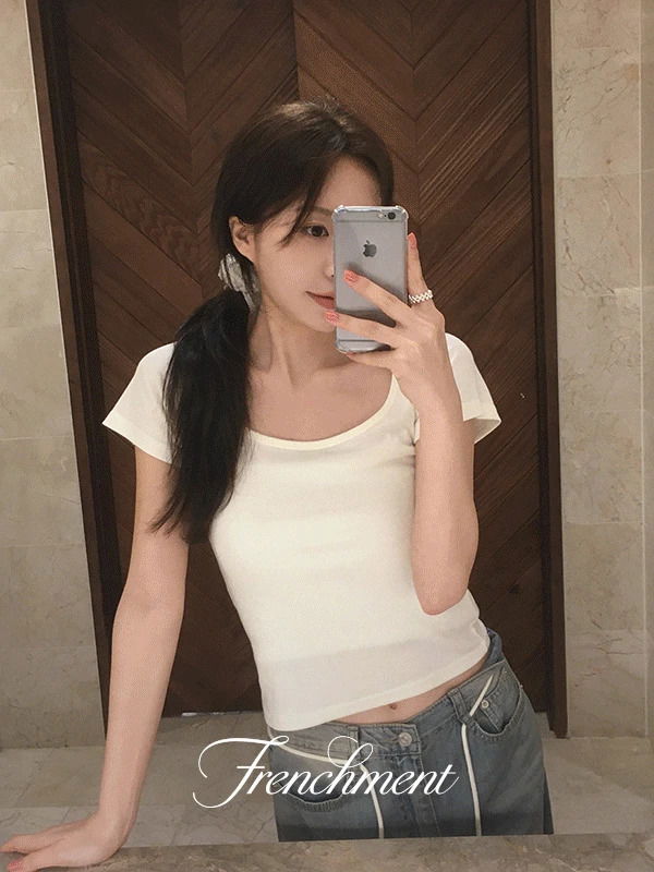 템즈 여름 스퀘어넥 골지 레이어드 슬림 반팔 긴팔 티셔츠(6color) 흠뻑쇼/페스티벌