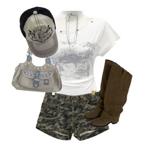 Shortsleeve,Outfit,Boots,White,Casual,Summer,Mood 코디