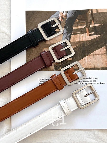 square matte buckle belt