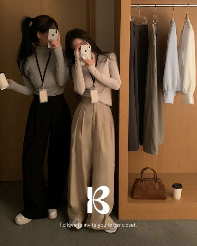 Fleece ver. Inquiry Daeran Two-pin Tuck Wide Slacks 长裤
