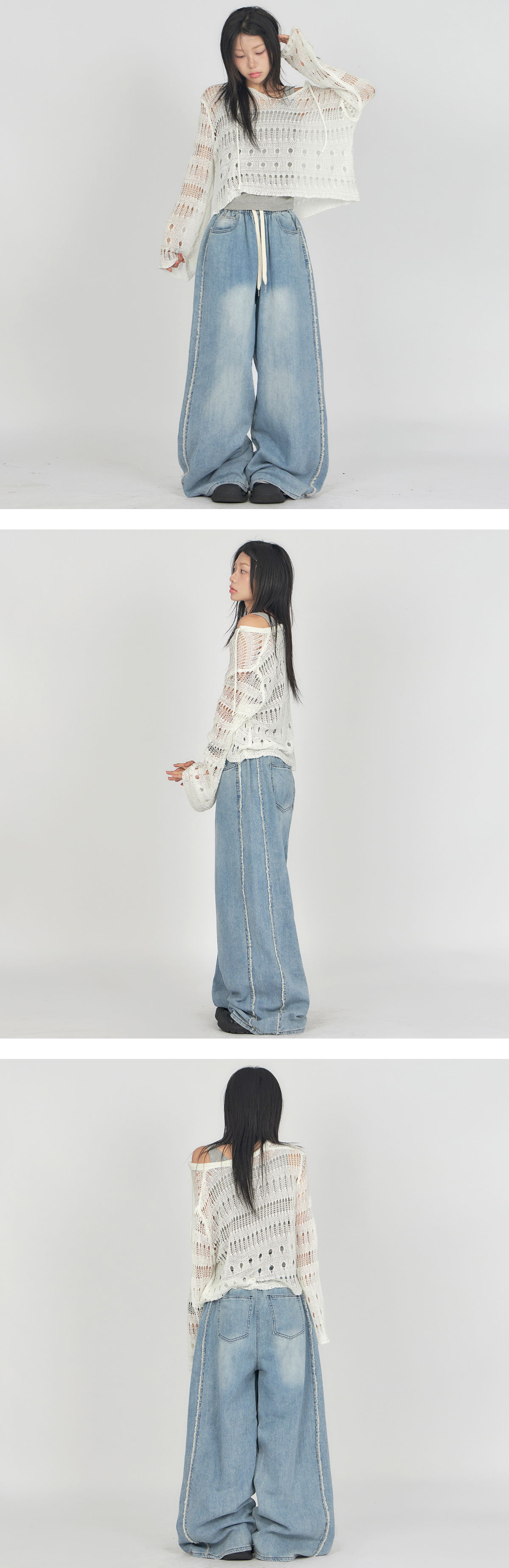 긴팔 티셔츠 모델 착용 이미지-S1L13