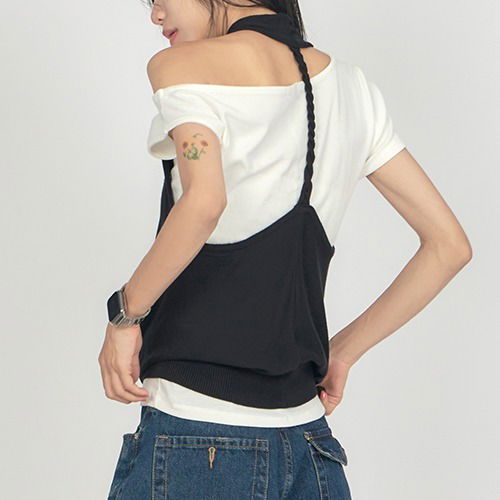 Back-Twist Drape Halter Sleeveless SL016