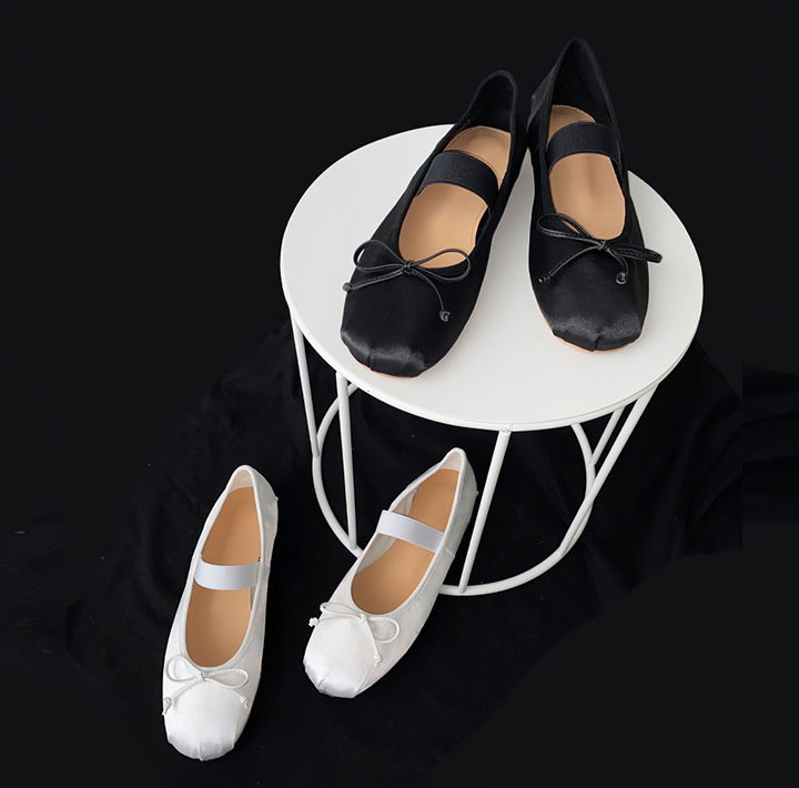 Satin Banding Strap Ribbon Flat Shoes