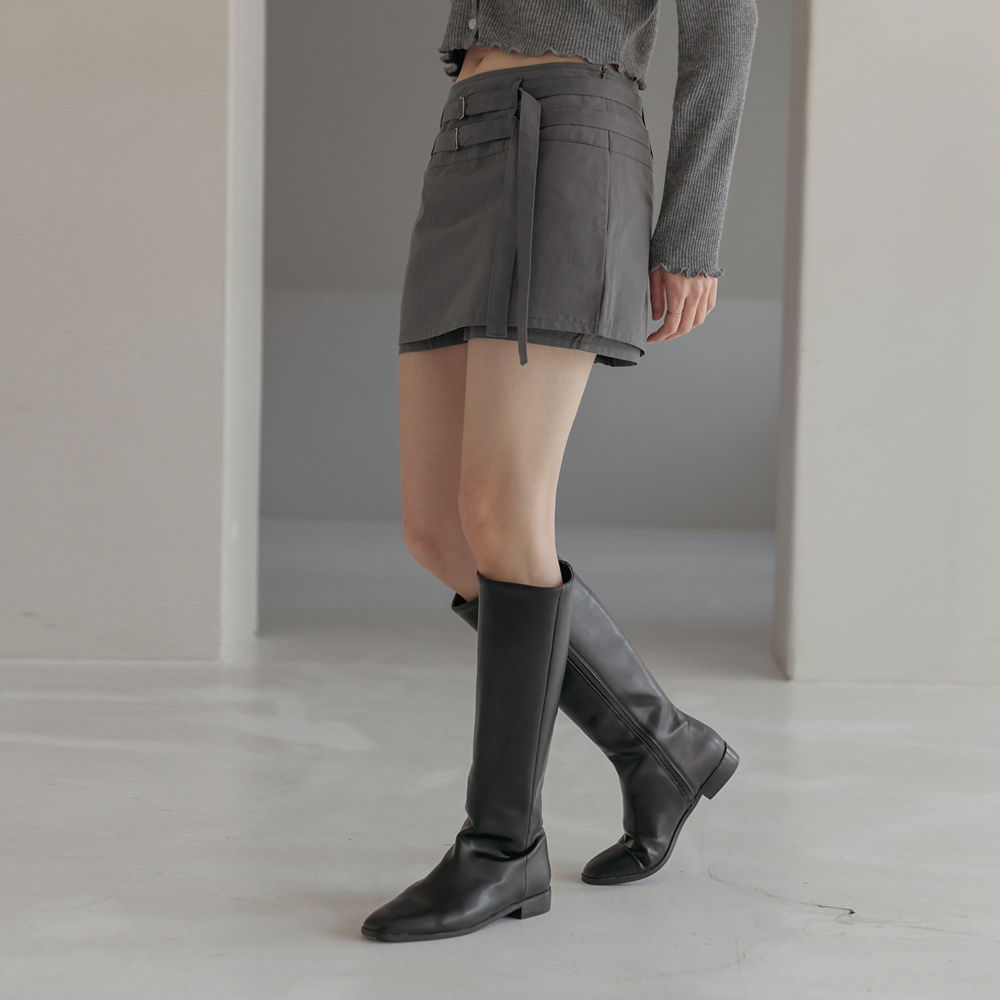 Foreven Cotton Belt Set Mini Pants Skirt