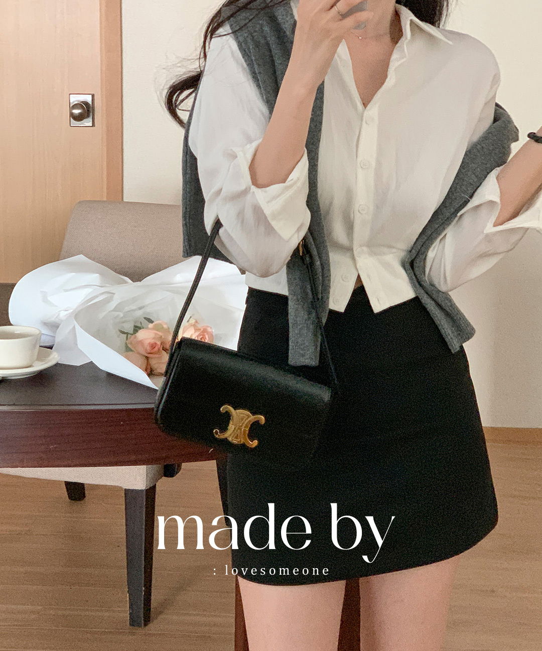 Kara Layered Crop Slim Fit Pin Tuck Shirt Blouse