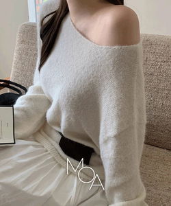 젠느오 보트넥 울 루즈핏 긴팔 니트 - 5color