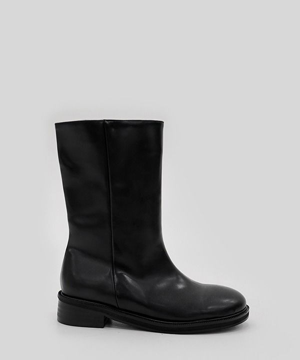 Alpine round leather half boots