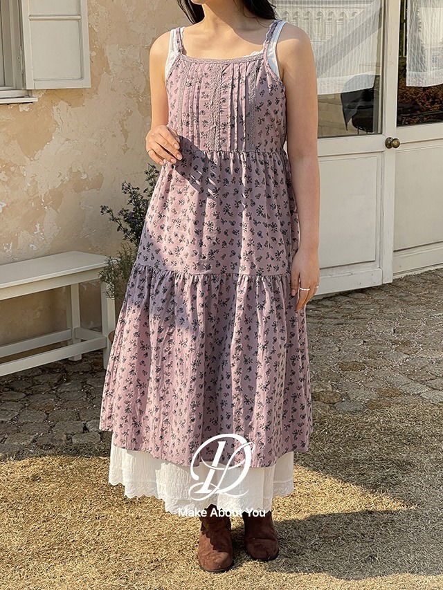 Big size 55-100 Cocozen Vintage Flower Lace Cotton Layered Cancan Flare Bustier Strap Sleeveless Long Dress Resort Look