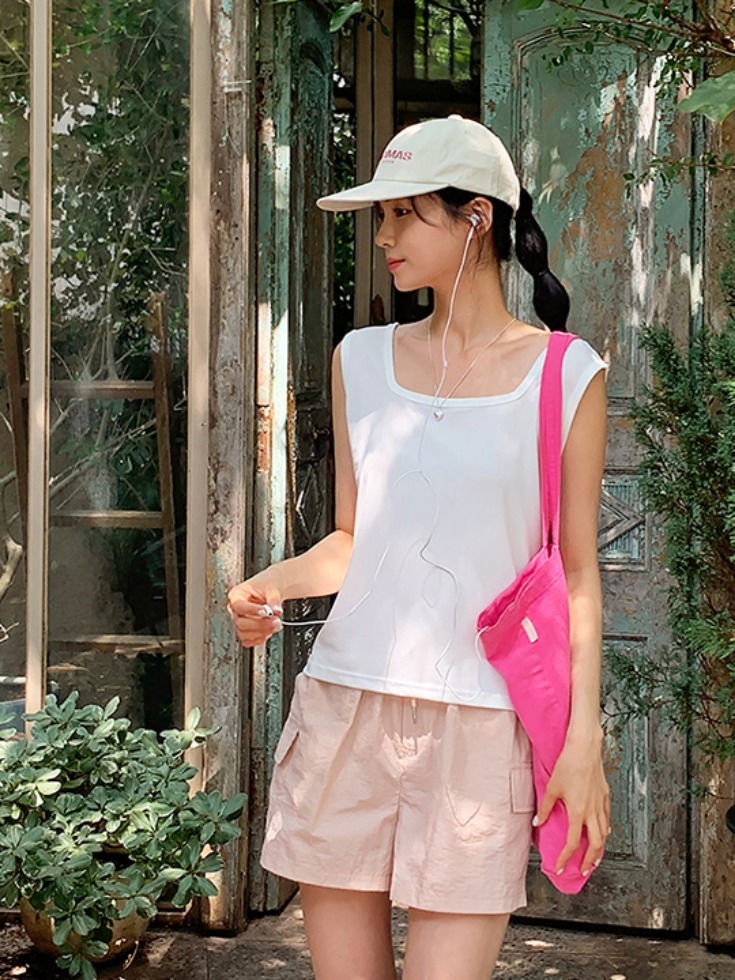 Codenton Cooling Spandex Square Neck Sleeveless  无袖