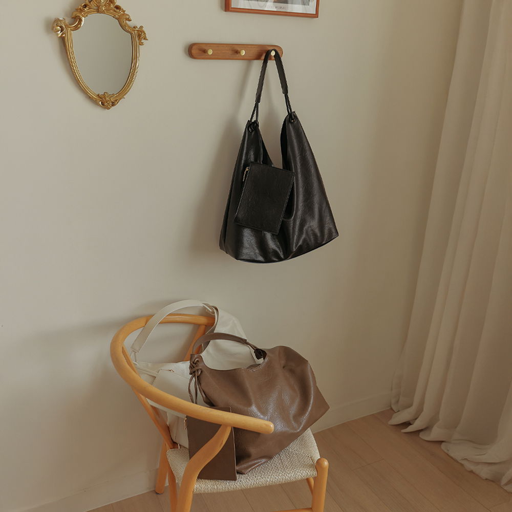 Seimin Leather Wallet Set Big Shoulder Bag