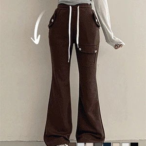 더블 포켓 트레이닝 밴딩 부츠컷 롱 팬츠