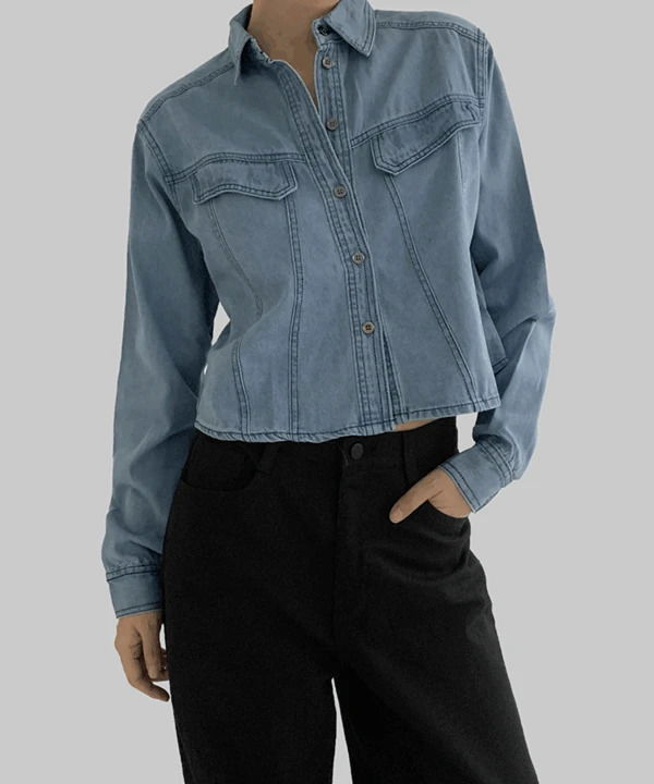 Terme Crop Denim Shirt