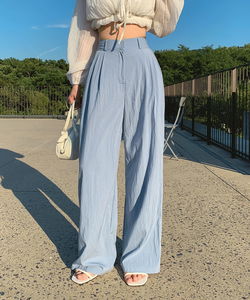 *숏&기본&롱* 기장선택 썸머 COOL 하이웨스트 뒷밴딩 투 핀턱 세미와이드 슬랙스 일자핏 팬츠