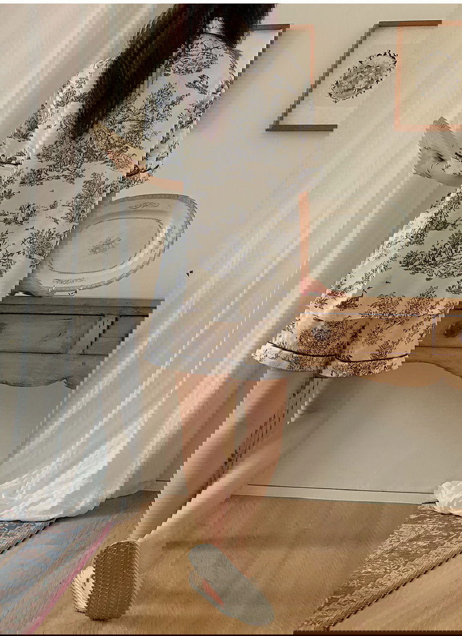 리리앤코 마쥬데앙 실크 배색 파이핑 밴딩 잠옷 세트