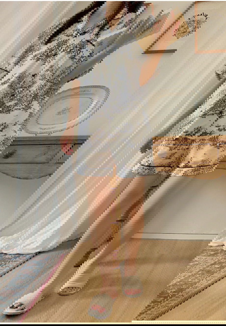 리리앤코 마쥬데앙 실크 배색 파이핑 밴딩 잠옷 세트