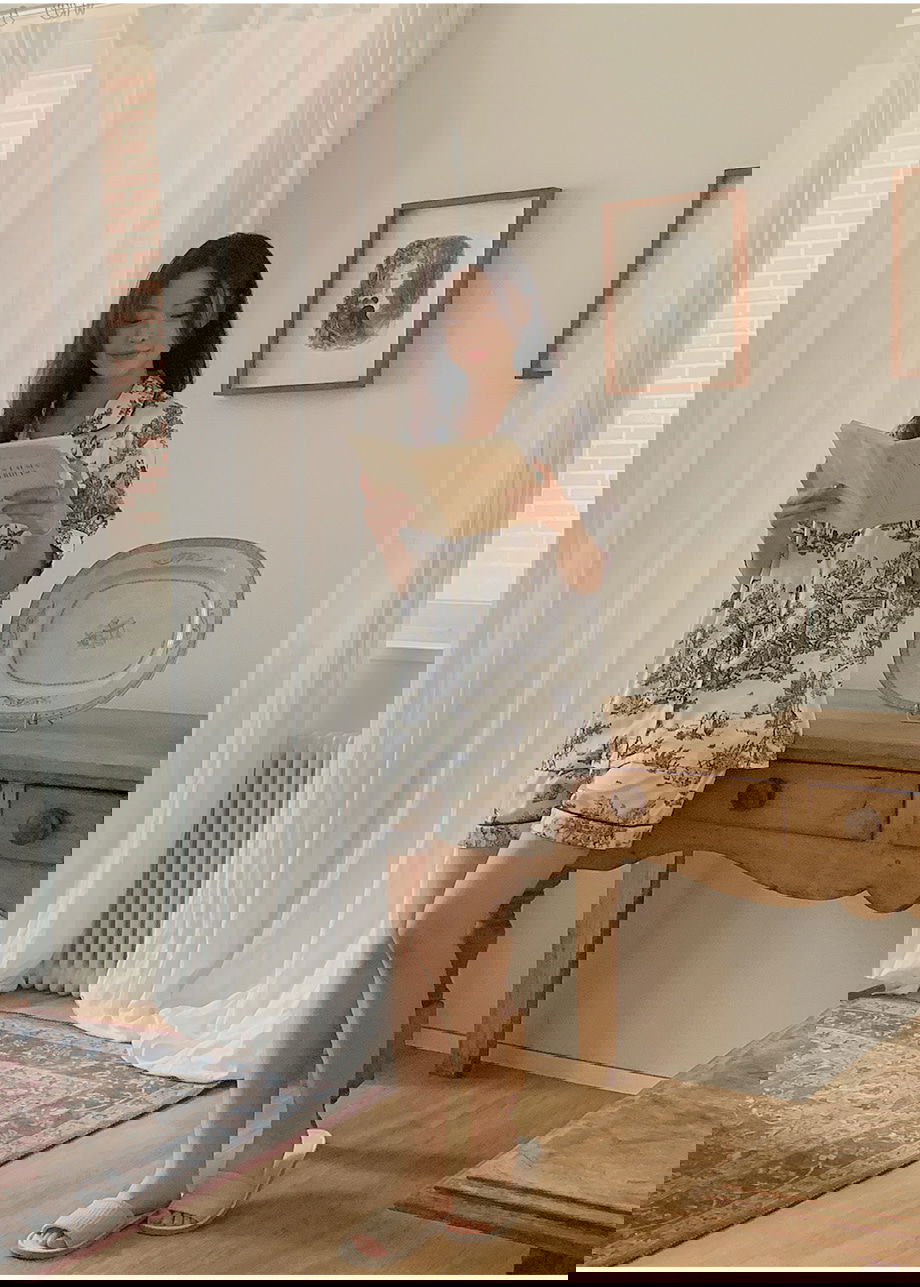 리리앤코 마쥬데앙 실크 배색 파이핑 밴딩 잠옷 세트