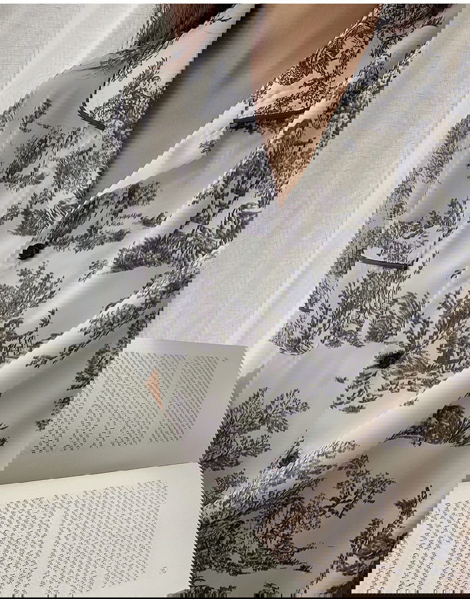 리리앤코 마쥬데앙 실크 배색 파이핑 밴딩 잠옷 세트