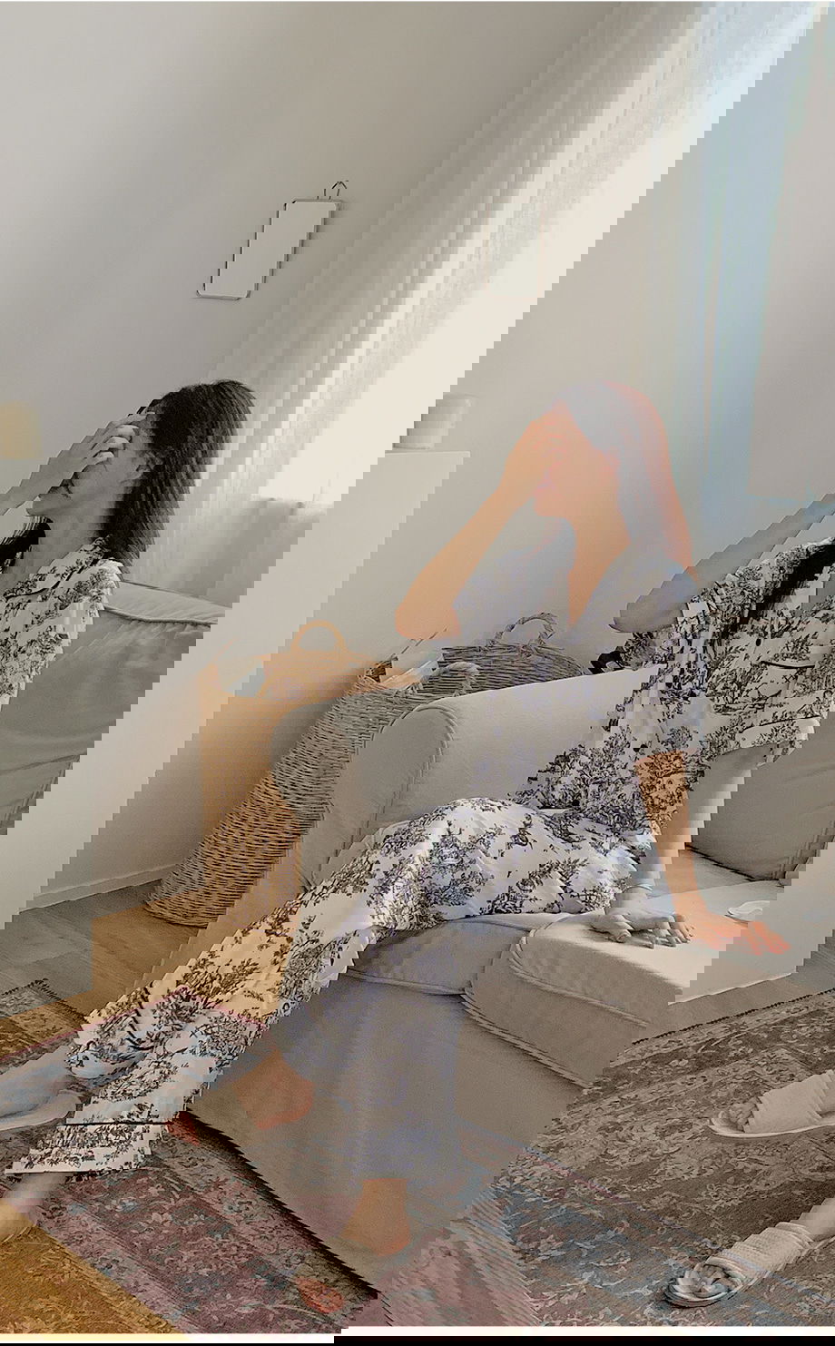 리리앤코 마쥬데앙 실크 배색 파이핑 밴딩 잠옷 세트