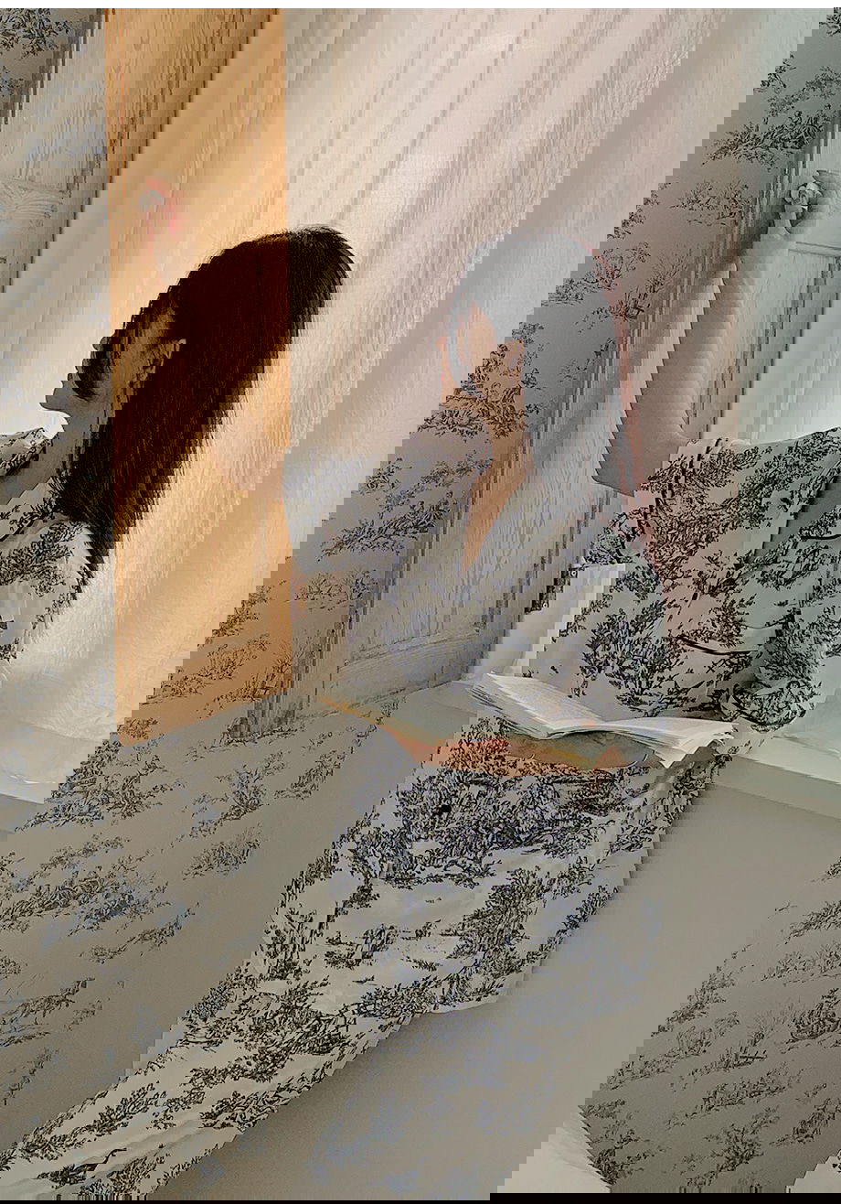 리리앤코 마쥬데앙 실크 배색 파이핑 밴딩 잠옷 세트