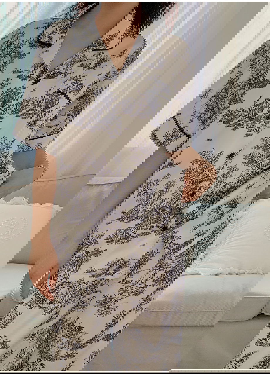 리리앤코 마쥬데앙 실크 배색 파이핑 밴딩 잠옷 세트