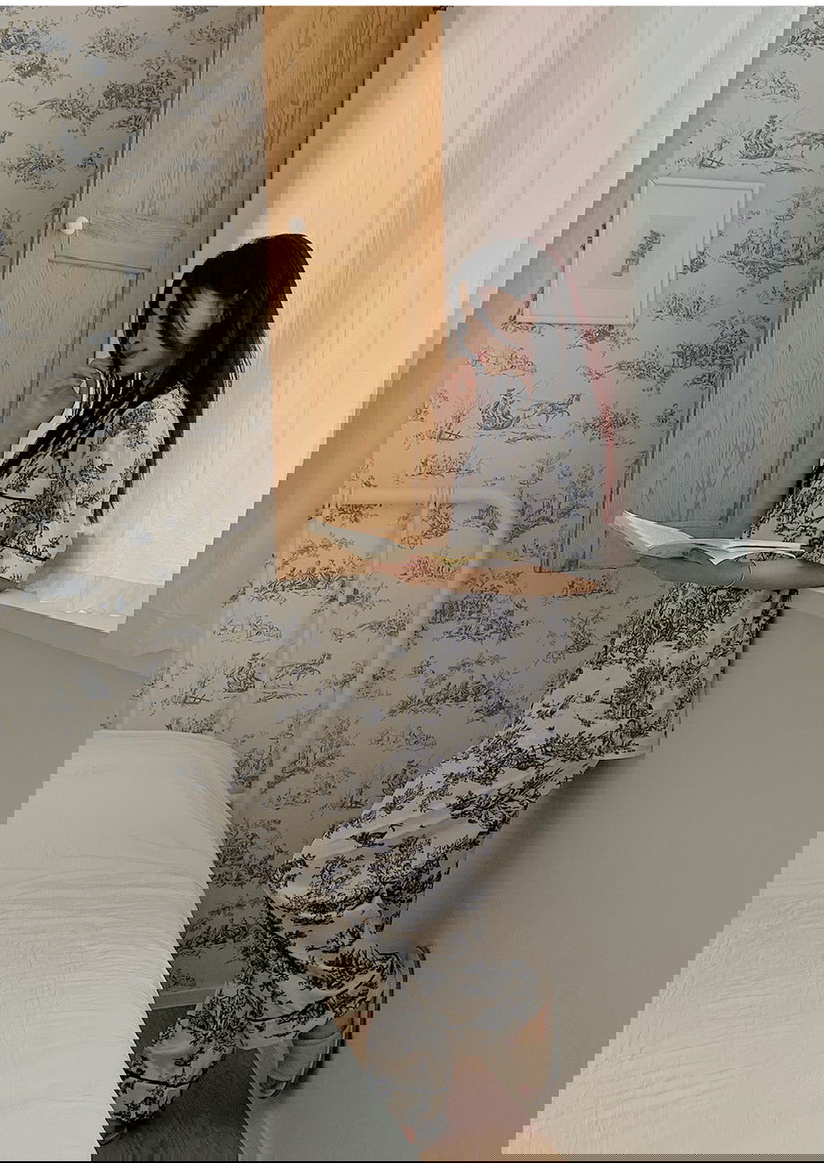 리리앤코 마쥬데앙 실크 배색 파이핑 밴딩 잠옷 세트